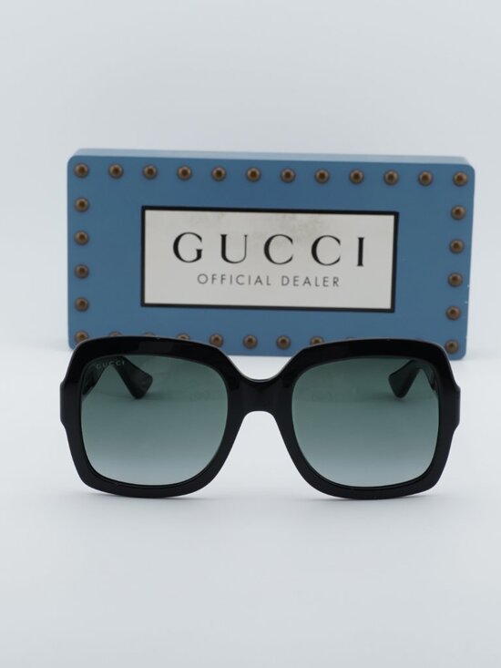 Gucci GG0036S 001 Women Square Sunglasses - Black / Grey main image 9